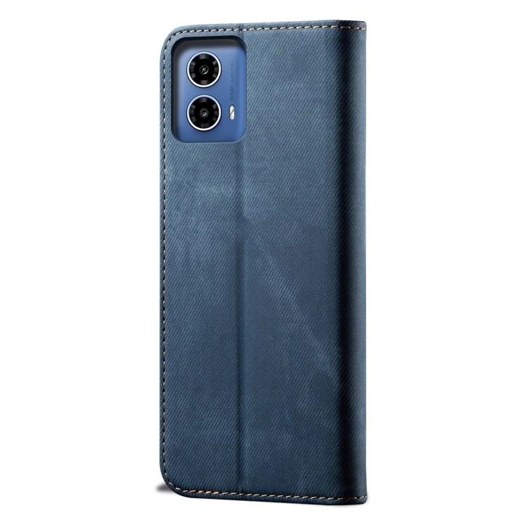 DENIM Husă Portofel Pentru Motorola Moto G85 5G Albastru