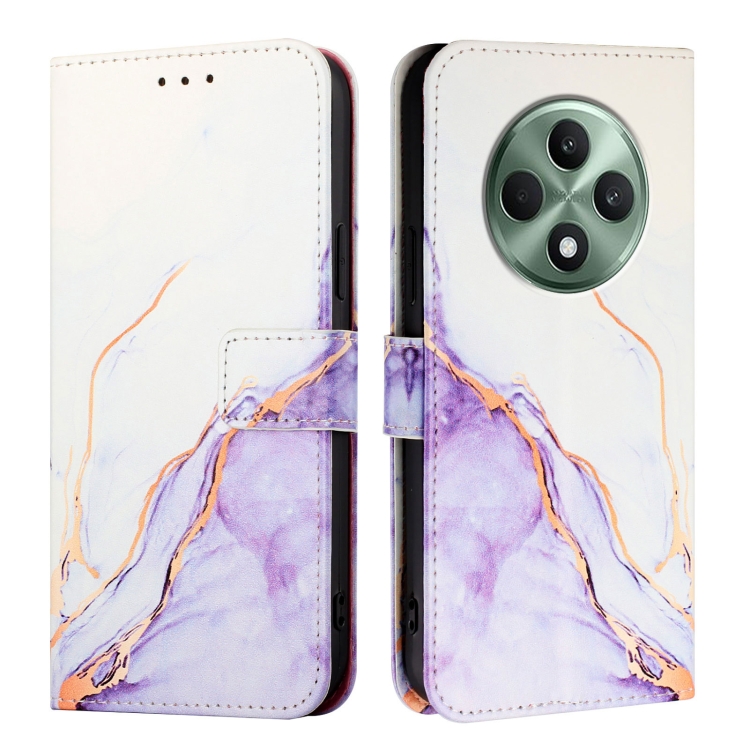 ART MARBLE Husă Portofel Pentru Oppo Reno12 FS 5G WHITE PURPLE