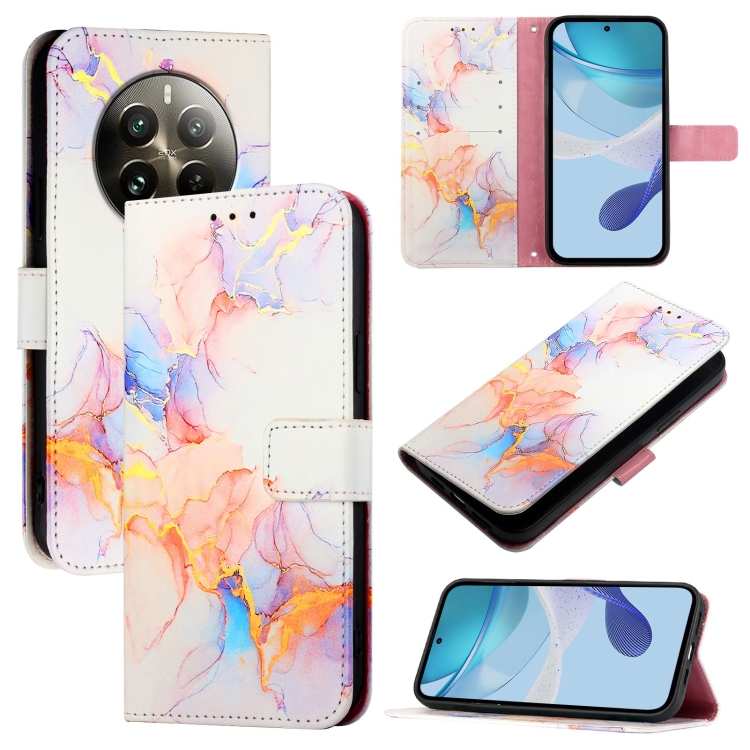 ART MARBLE Husă Portofel Pentru Realme 12 Pro 5G / 12 Pro+ 5G WHITE PORTOCALIU