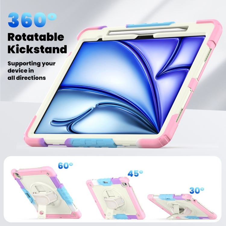 Husa Durabilă SOLID 360 Pentru Apple IPad Air 13 2024 RAINBOW