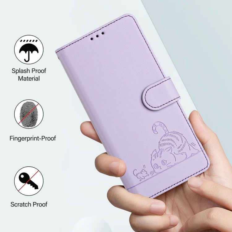 ART CAT AND MOUSE Husă Portofel Cu șnur Pentru Xiaomi Poco F6 Violet