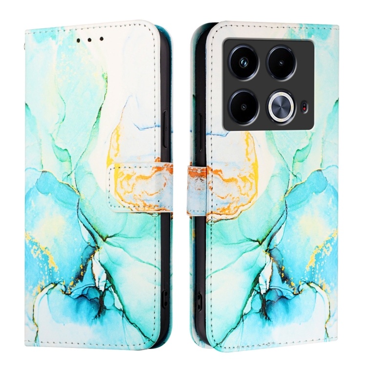 ART MARBLE Husă Portofel Pentru Infinix Note 40 GREEN