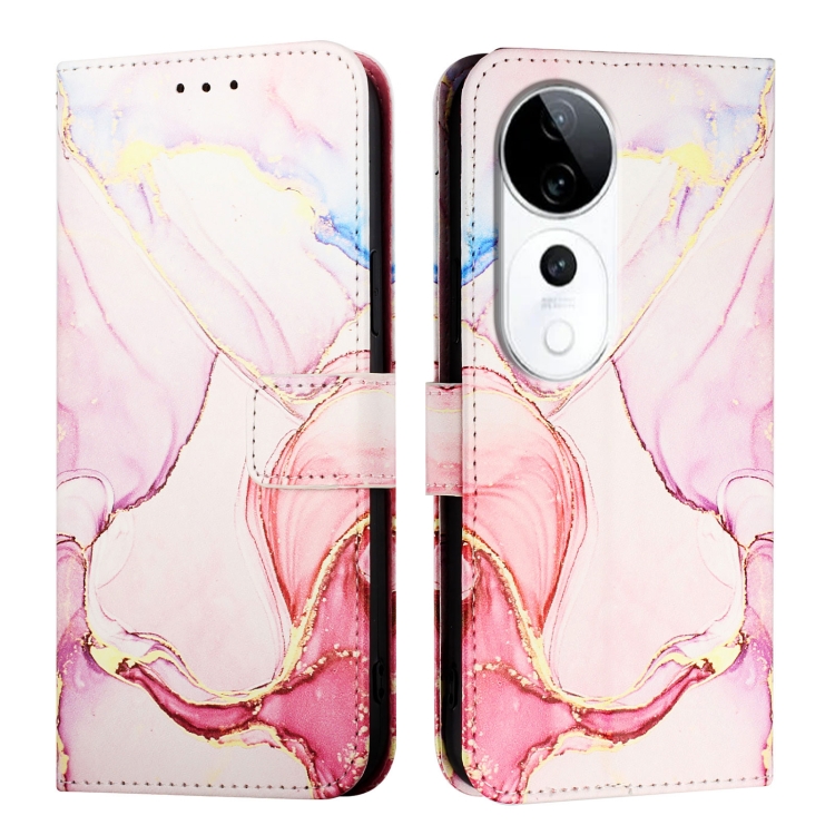 ART MARBLE Husă Portofel Pentru Vivo V40 5G ROSE GOLD