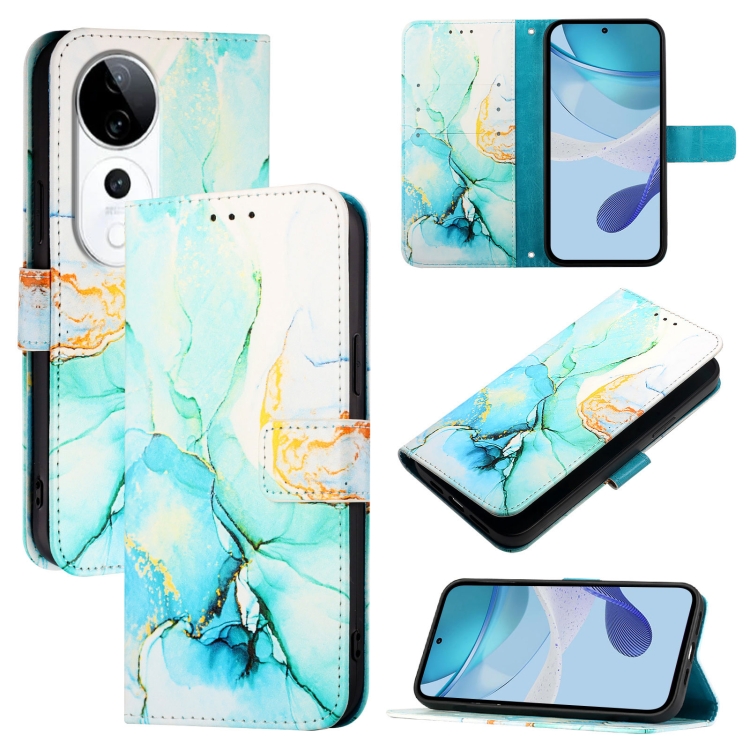 ART MARBLE Husă Portofel Pentru Vivo V40 5G GREEN