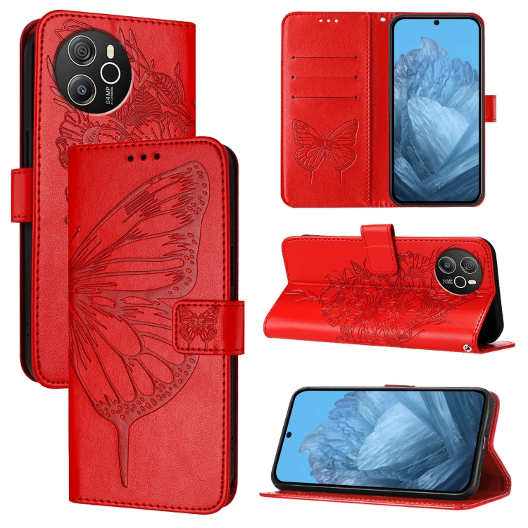 ART BUTTERFLY Husă Portofel Pentru Blackview Shark 8 Roșu