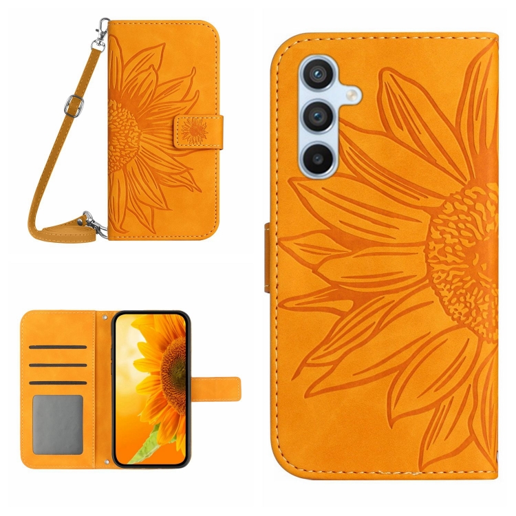 ART SUNFLOWER Husă Portofel Cu șnur Pentru Samsung Galaxy S24 FE 5G Galben