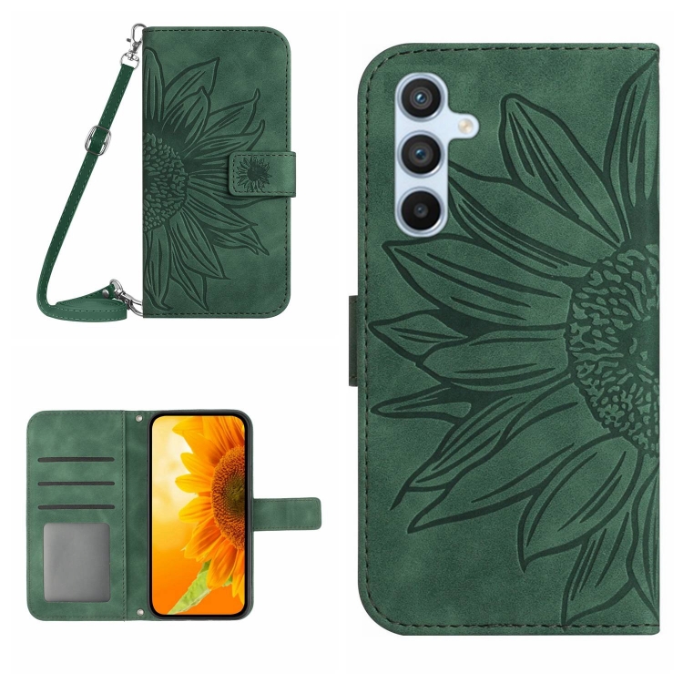 ART SUNFLOWER Husă Portofel Cu șnur Pentru Samsung Galaxy S24 FE 5G Verde