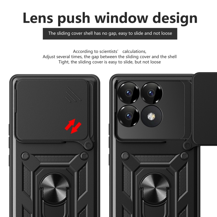 RING CAMERA Capac Cu Suport Pentru Xiaomi Poco F6 Pro Roșu