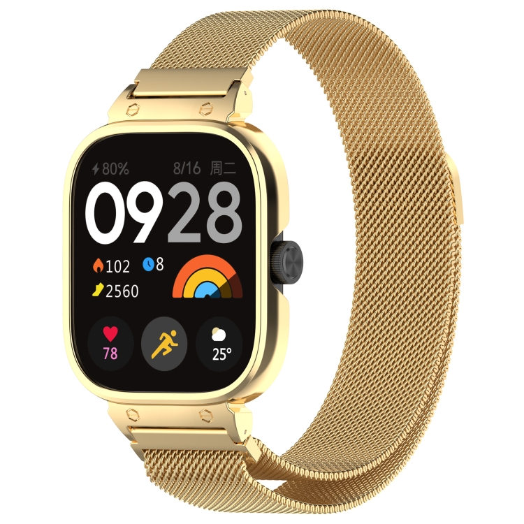 SET MILANESE Carcasa Metalica Ceas + Curea Redmi Watch 4 Gold