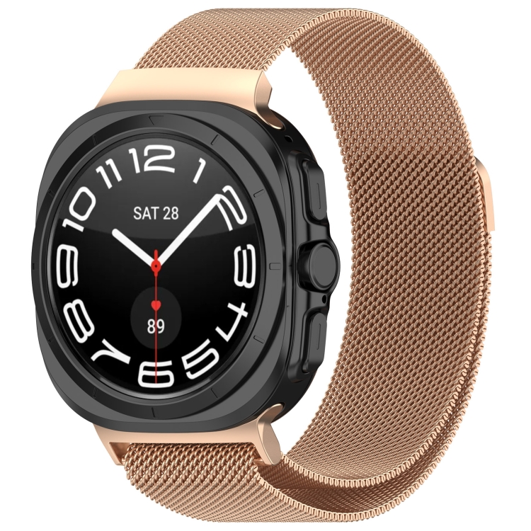 MILANESE Curea Metalică Pentru Samsung Galaxy Watch Ultra 47mm Auriu Roz