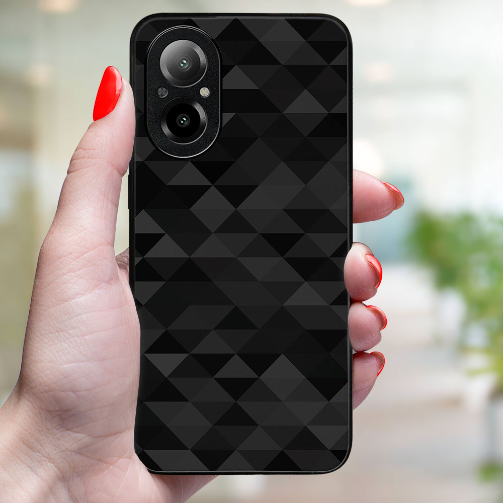 MY ART Husă De Protecție Pentru Realme C67 BLACK TRIANGURI (232)