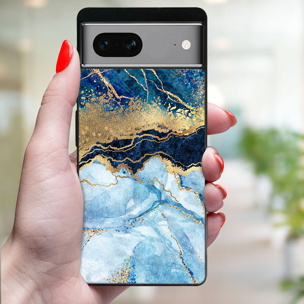 MY ART Husă De Protecție Pentru Google Pixel 7 BLUE MARBLE (141)