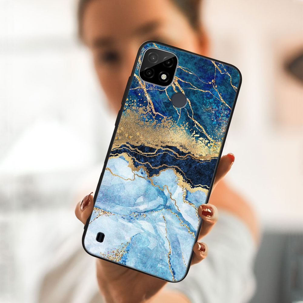 MY ART Husă De Protecție Realme C21 - BLUE MARBLE (141)