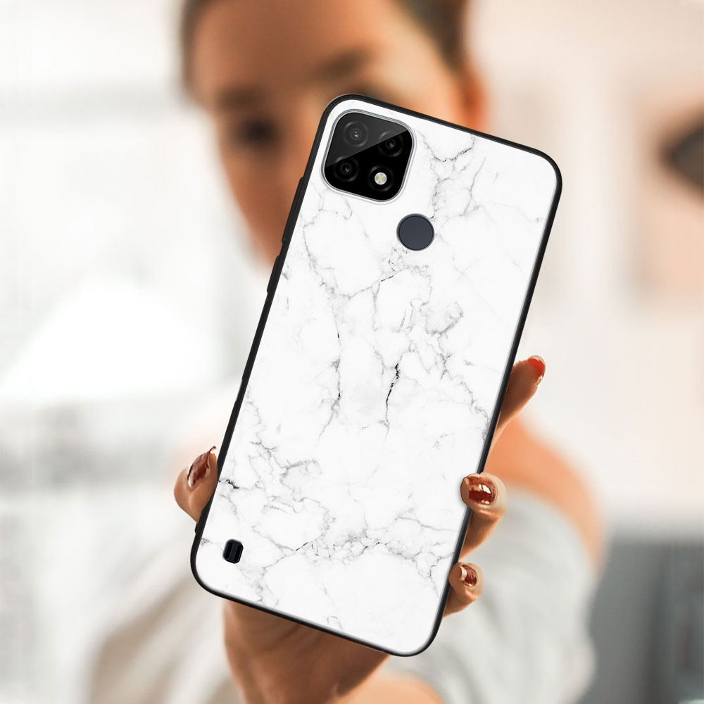 MY ART Husă De Protecție Realme C21 - WHITE MARBLE (144)