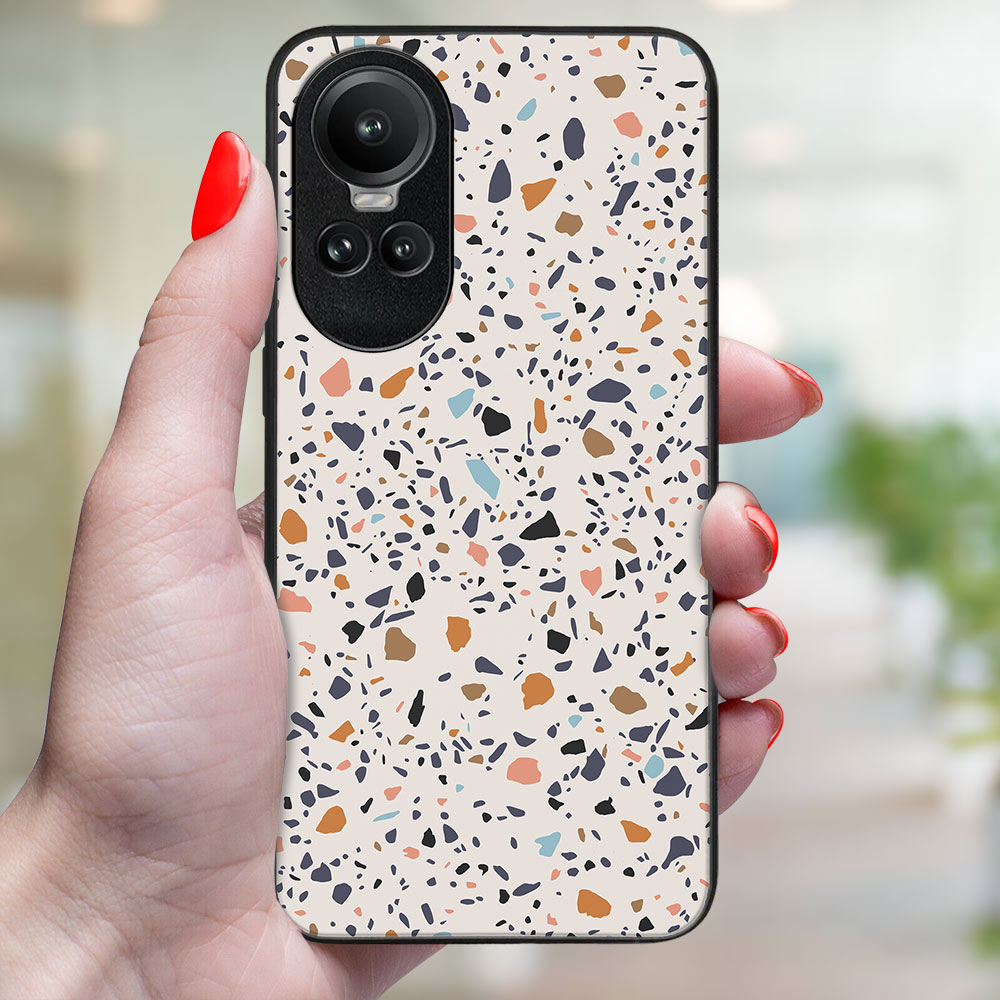 MY ART Husă De Protecție Pentru Oppo Reno10 5G / Reno 10 Pro 5G BEIGE TERRAZZO (162)