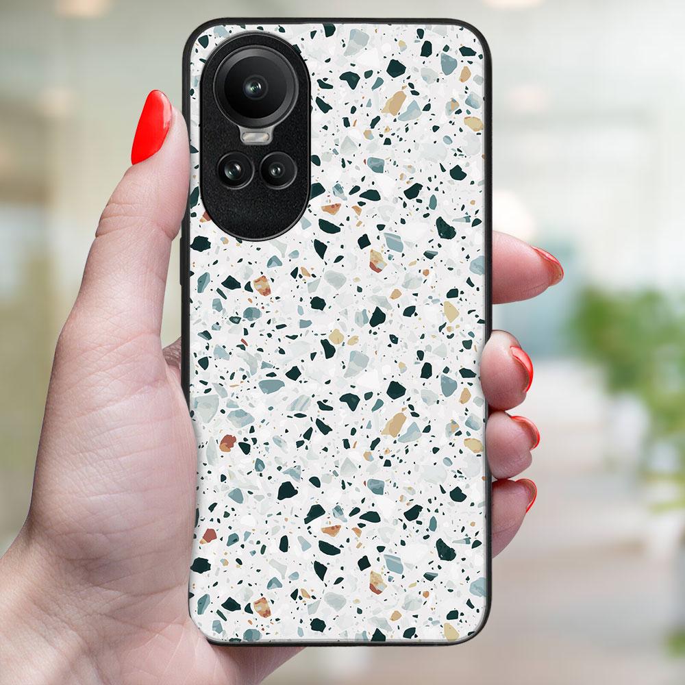 MY ART Husă De Protecție Pentru Oppo Reno10 5G / Reno 10 Pro 5G GREY TERRAZZO (163)