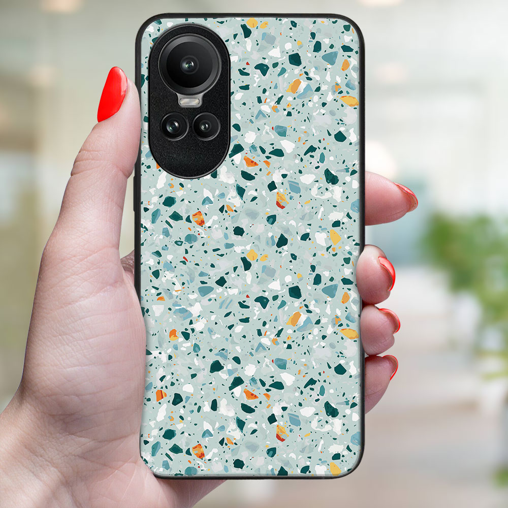 MY ART Husă De Protecție Pentru Oppo Reno10 5G / Reno 10 Pro 5G BLUE TERRAZZO (164)