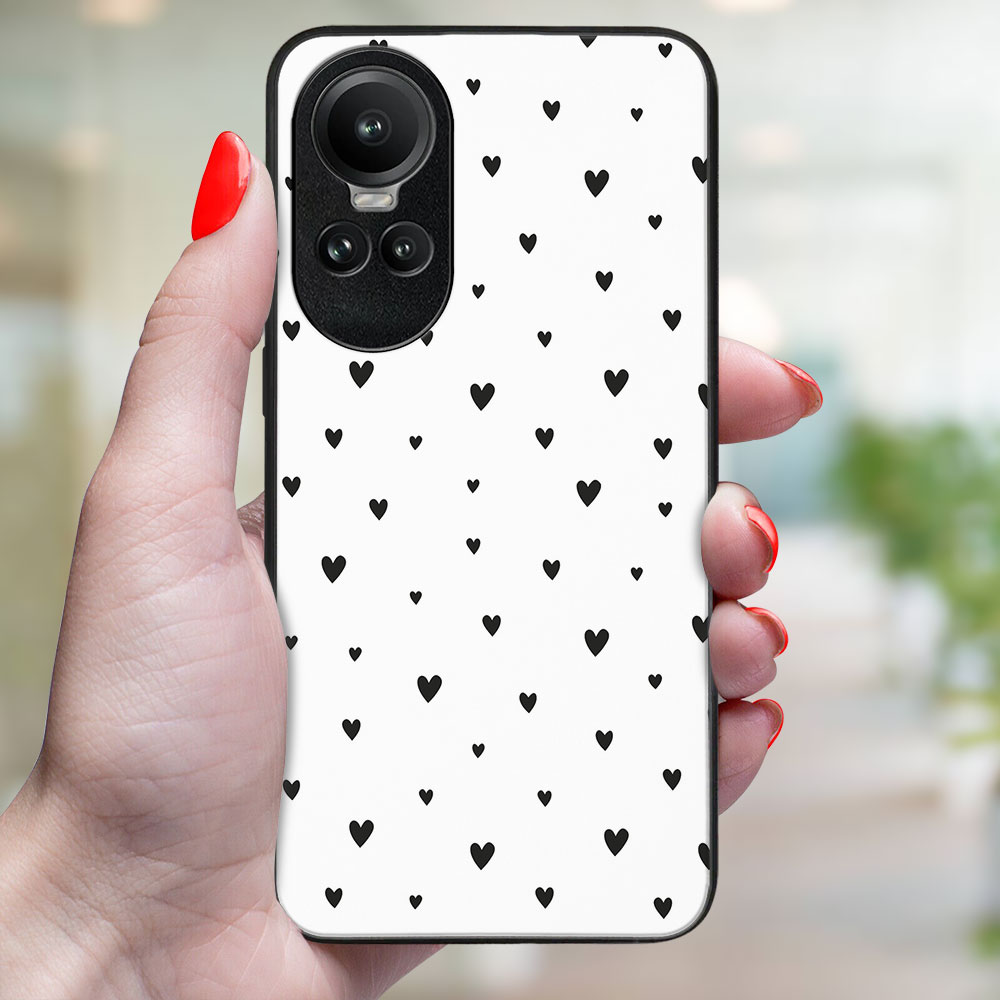 MY ART Husă De Protecție Pentru Oppo Reno10 5G / Reno10 Pro 5G BLACK HEARTS (167)