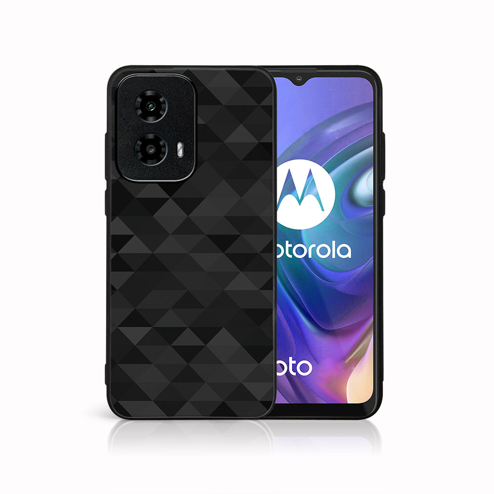 MY ART Capac De Protecție Pentru Motorola Moto G04 / G24 / G24 Power BLACK TRIANGURI (232)