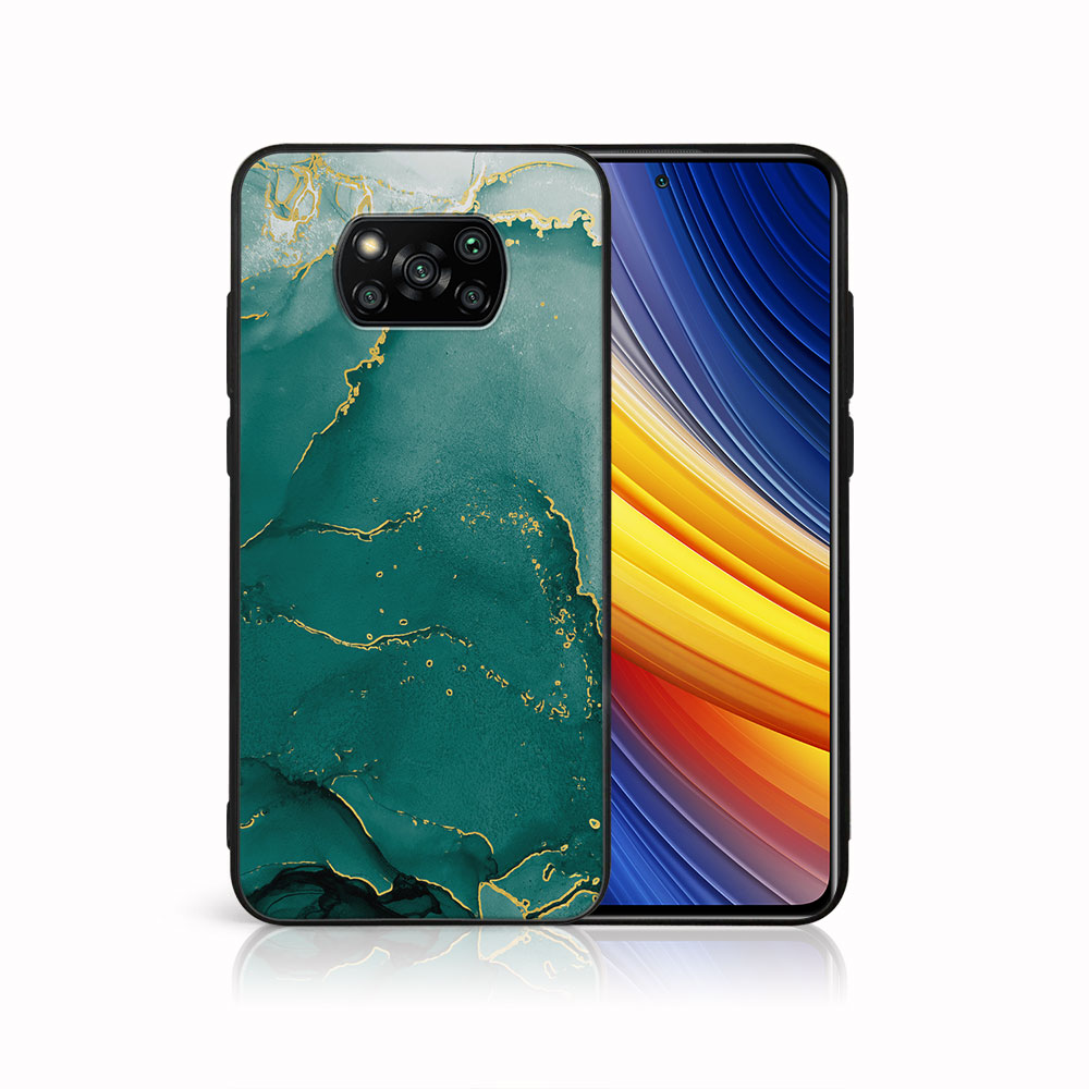 MY ART Husă De Protecție Xiaomi Poco X3 NFC / X3 Pro -GREEN MARBLE (145)