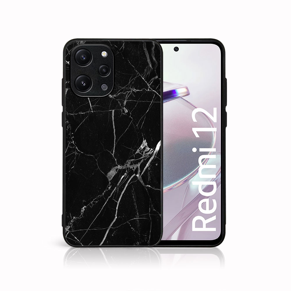 MY ART Husă De Protecție Pentru Xiaomi Redmi 12 BLACK MARBLE (142)