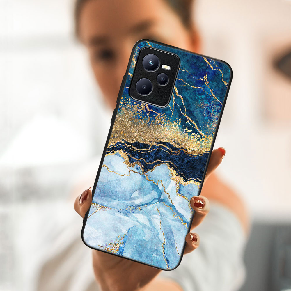 MY ART Husă De Protecție Realme C35 - BLUE MARBLE (141)