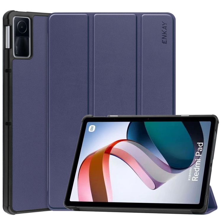 Husa Flip ENKAY LEATHER Pentru Xiaomi Redmi Pad Albastru Inchis