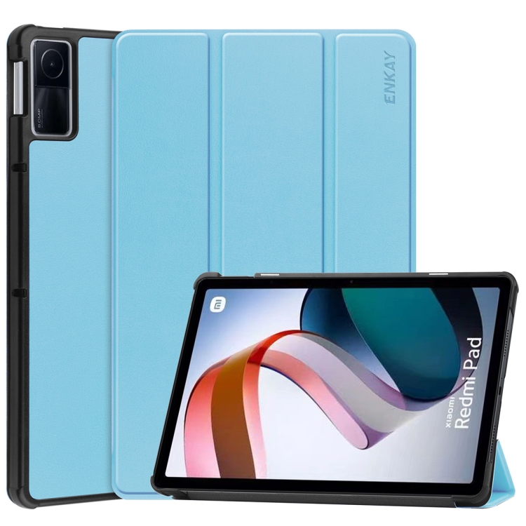 Husa Flip ENKAY LEATHER Pentru Xiaomi Redmi Pad Albastru Deschis