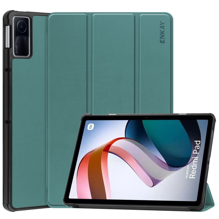 Husa Flip ENKAY LEATHER Pentru Xiaomi Redmi Pad Verde