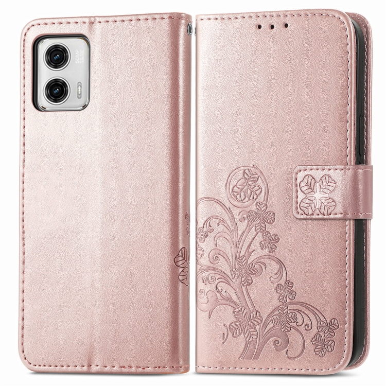 ART FLOWERS Husa Portofel Motorola Moto G73 5G Roz Deschis