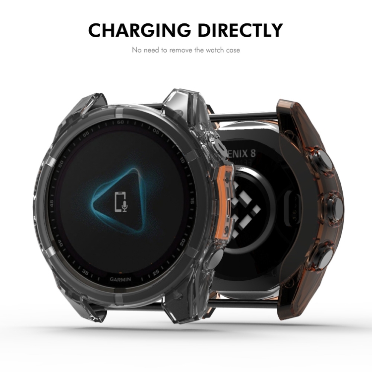 TPU HALF CAPAC Husa Pentru Garmin Fenix 8 47mm Portocaliu