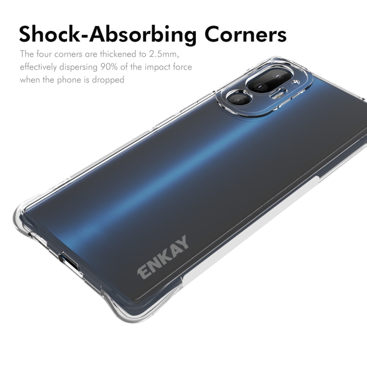 ENKAY AIRBAG Husă Extra Durabilă HTC U24 Pro Transparent