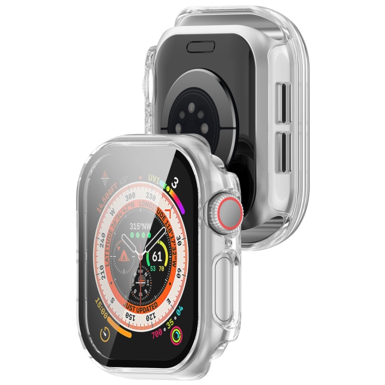 PC FULL COVER Capac Din Plastic Cu Sticlă Pentru Apple Watch 10 46mm Transparent