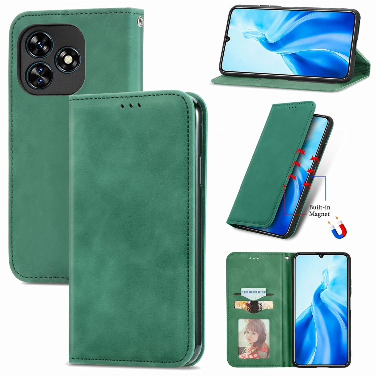 MAGNETIC Capac Cu Balamale Pentru Oukitel C51 Verde